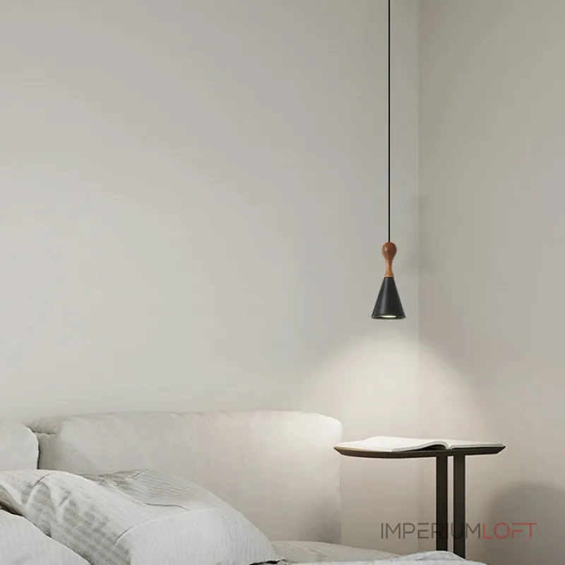 Серия светильников с коническим корпусом из латуни и дерева TINTIN Black от ImperiumLoft