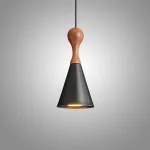 Серия светильников с коническим корпусом из латуни и дерева TINTIN Black от ImperiumLoft