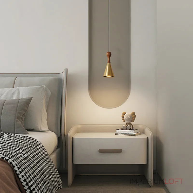 Серия светильников с коническим корпусом из латуни и дерева TINTIN Black от ImperiumLoft