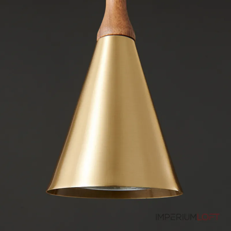 Серия светильников с коническим корпусом из латуни и дерева TINTIN Black от ImperiumLoft