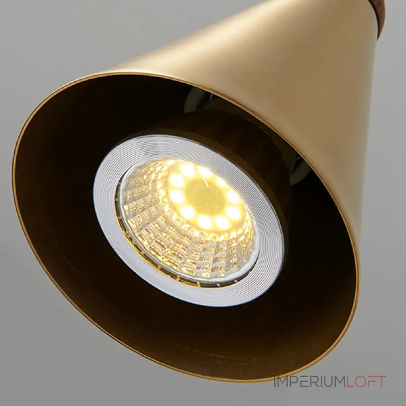 Серия светильников с коническим корпусом из латуни и дерева TINTIN Black от ImperiumLoft