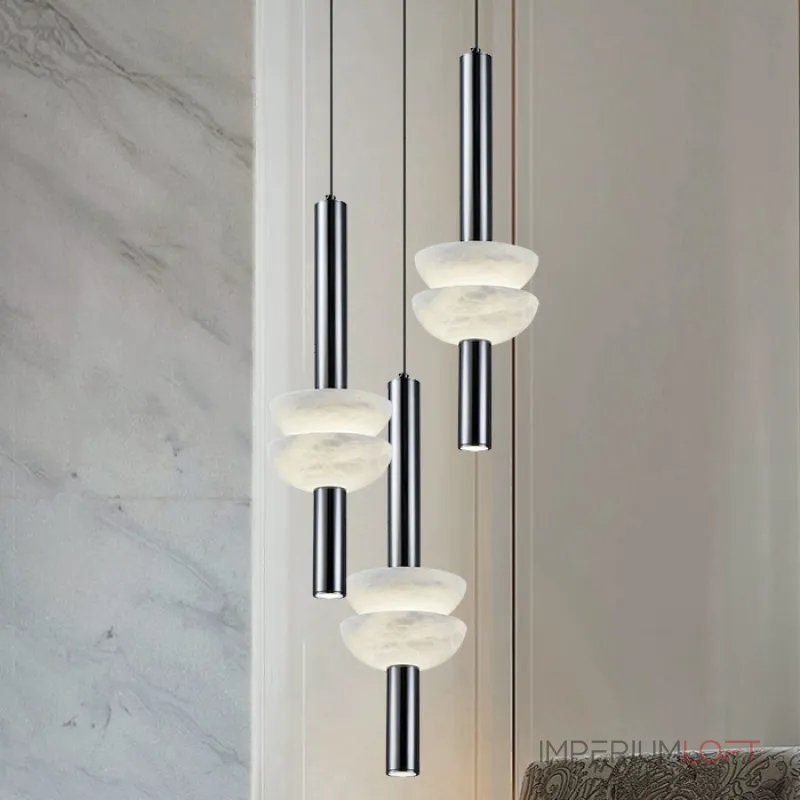 Подвесной светильник удлиненной формы с рассеивателями из мрамора TENGEL от ImperiumLoft