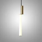 Серия подвесных светильников в виде светодиодных стержней на цилиндрическом основании из латуни TOSSENE Brass от ImperiumLoft
