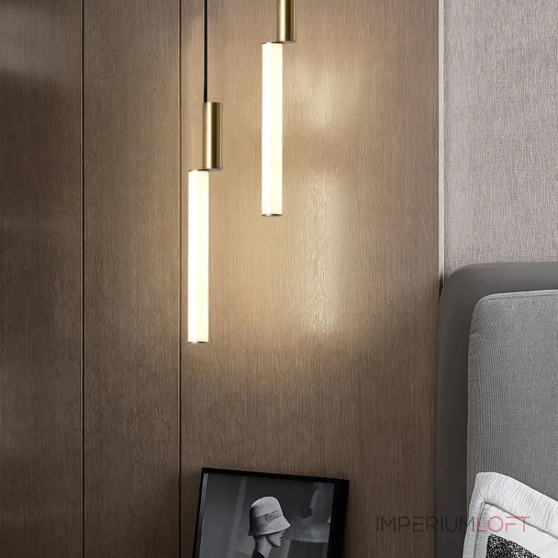 Серия подвесных светильников в виде светодиодных стержней на цилиндрическом основании из латуни TOSSENE H60 от ImperiumLoft Серия подвесных светильников в виде светодиодных стержней на цилиндрическом основании из латуни TOSSENE H60 от ImperiumLoft