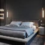 Серия подвесных светильников в виде светодиодных стержней на цилиндрическом основании из латуни TOSSENE H60 от ImperiumLoft