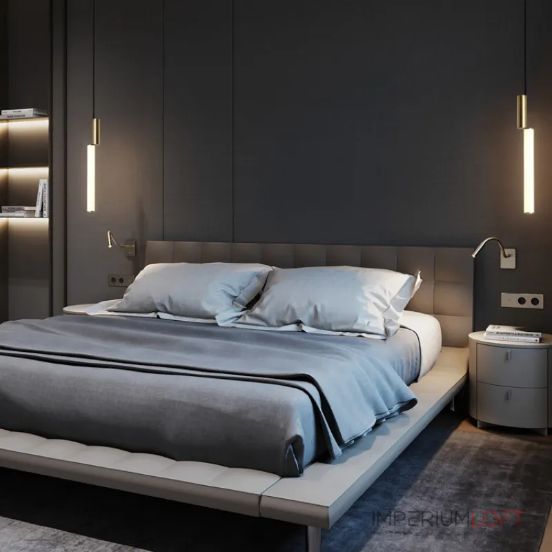 Серия подвесных светильников в виде светодиодных стержней на цилиндрическом основании из латуни TOSSENE H60 от ImperiumLoft Серия подвесных светильников в виде светодиодных стержней на цилиндрическом основании из латуни TOSSENE H60 от ImperiumLoft