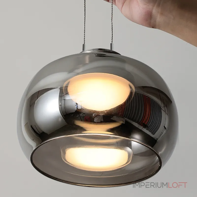 Подвесной светодиодный светильник с плафоном из дымчатого стекла и свободной регулировкой высоты HARTMUT A L3 от ImperiumLoft