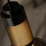 Подвесной светильник с сетчатым цоколем и шарообразным дымчатым плафоном с LED подсветкой RAFFA от ImperiumLoft