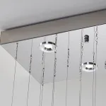 Серия инсталляций из подвесных хрустальных цветов, подсвеченных светодиодными источниками, расположенными на прямоугольном креплении CHARA L120 от ImperiumLoft