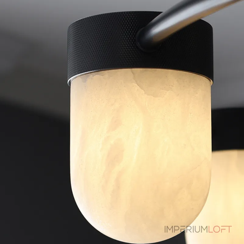 Серия подвесных светильников с округлыми плафонами из натурального алебастра TORVILL Brass от ImperiumLoft