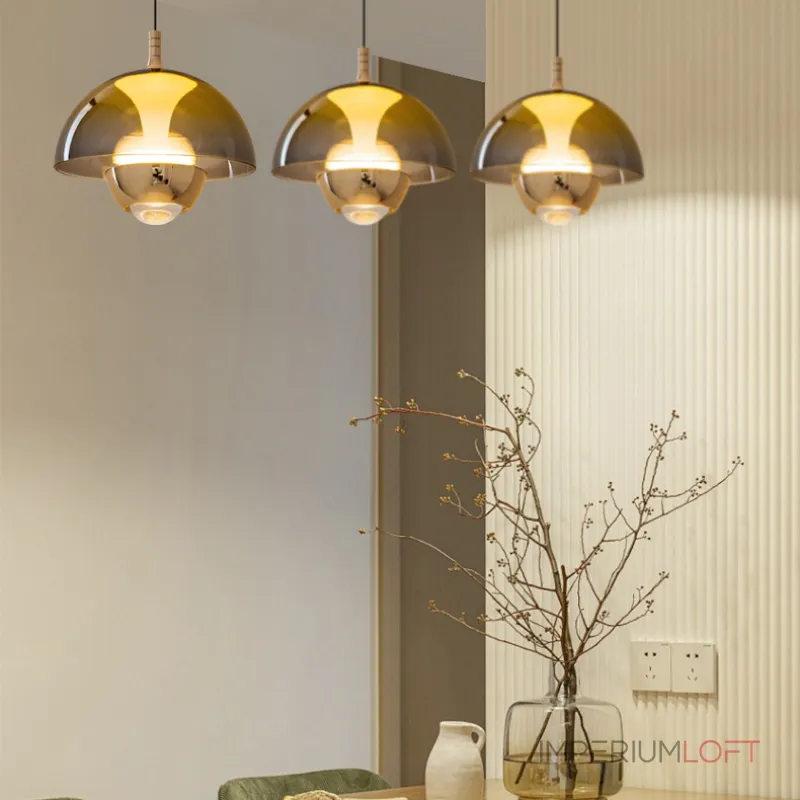 Серия светодиодных подвесных светильников с купольным плафоном и комбинацией рассеянного и направленного сквозь оптическую линзу света HENNEKE BRIGHT Blue от ImperiumLoft