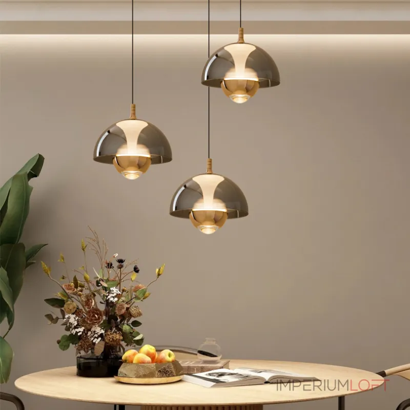 Серия светодиодных подвесных светильников с купольным плафоном и комбинацией рассеянного и направленного сквозь оптическую линзу света HENNEKE BRIGHT Blue от ImperiumLoft