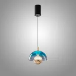 Серия светодиодных подвесных светильников с купольным плафоном и комбинацией рассеянного и направленного сквозь оптическую линзу света HENNEKE BRIGHT Blue от ImperiumLoft