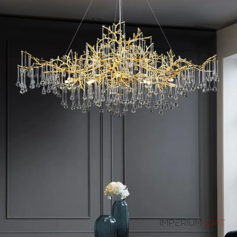 Подвесная люстра WATERDROPS WIDE D135 Gold