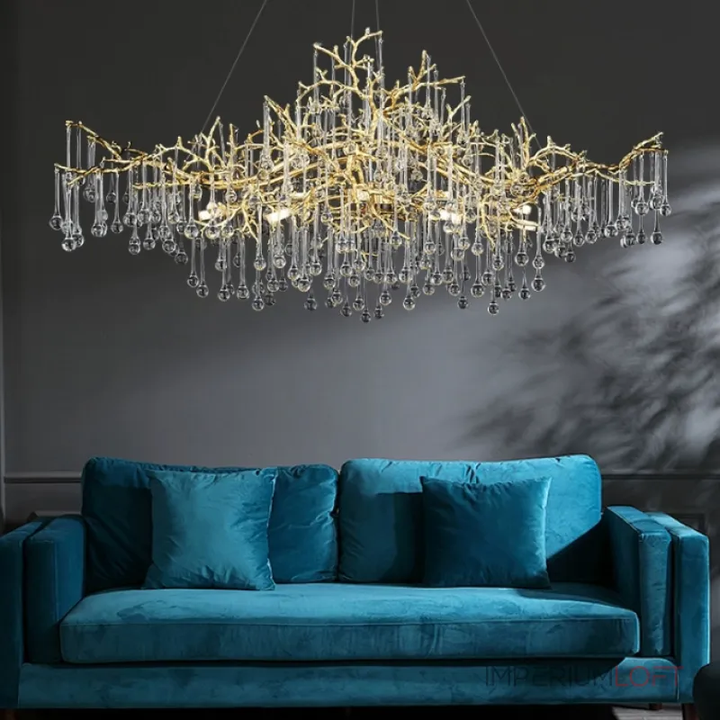 Подвесная люстра WATERDROPS WIDE D135 Gold