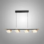 Реечный светильник с плафонами в виде прозрачных листьев с LED подсветкой AUBREY L L100 от ImperiumLoft