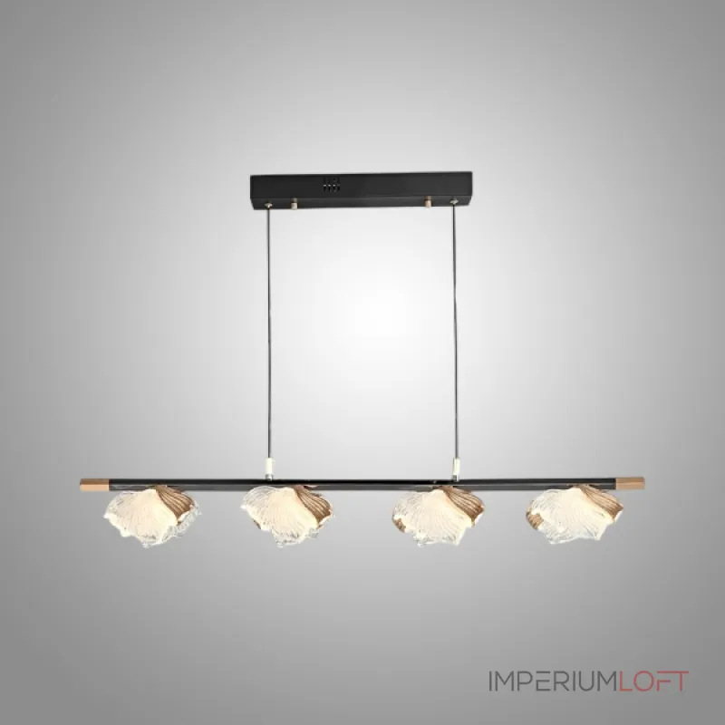 Реечный светильник с плафонами в виде прозрачных листьев с LED подсветкой AUBREY L L100 от ImperiumLoft Реечный светильник с плафонами в виде прозрачных листьев с LED подсветкой AUBREY L L100 от ImperiumLoft