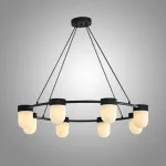 Серия кольцевых люстр с округлыми плафонами из натурального алебастра TORVILL RING D96 Black от ImperiumLoft