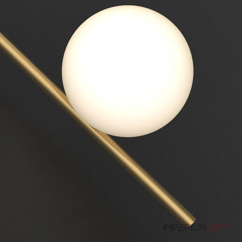 Серия настенных светильников с белыми шарообразными плафонами на высокой стойке OHLA L1 Black от ImperiumLoft