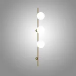 Серия настенных светильников с белыми шарообразными плафонами на высокой стойке OHLA L3 Brass от ImperiumLoft