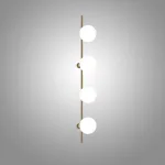 Серия настенных светильников с белыми шарообразными плафонами на высокой стойке OHLA L4 Brass от ImperiumLoft