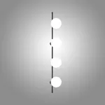 Серия настенных светильников с белыми шарообразными плафонами на высокой стойке OHLA L4 Black от ImperiumLoft