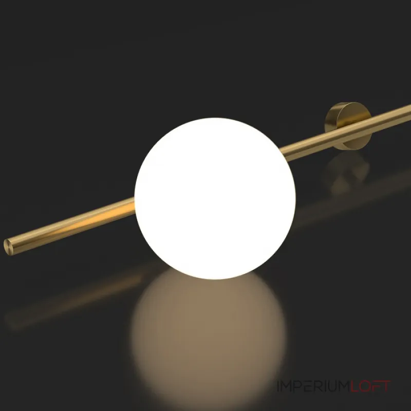 Серия настенных светильников с белыми шарообразными плафонами на высокой стойке OHLA L1 Black от ImperiumLoft
