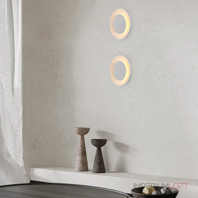 Серия светодиодных настенных светильников белого цвета в скандинавском стиле AIS D38 4000К от ImperiumLoft