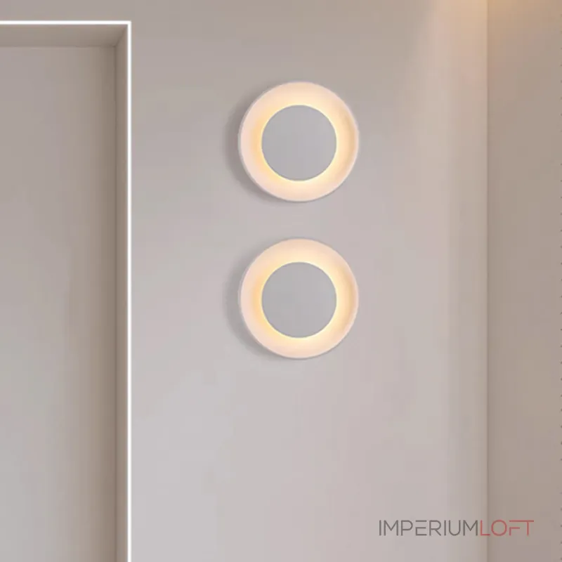 Серия светодиодных настенных светильников белого цвета в скандинавском стиле AIS D38 4000К от ImperiumLoft