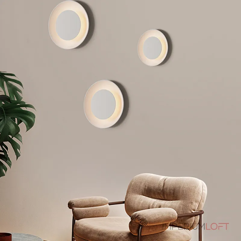 Серия светодиодных настенных светильников белого цвета в скандинавском стиле AIS D38 4000К от ImperiumLoft