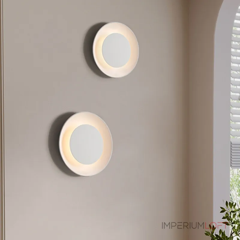 Серия светодиодных настенных светильников белого цвета в скандинавском стиле AIS D38 4000К от ImperiumLoft