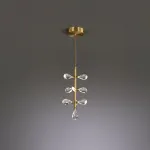 Серия подвесных светильников с кристаллами из улучшенного хрусталя К9 на общей вертикальной стойке GLORIOLE ONE A L10 от ImperiumLoft