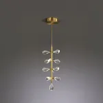 Серия подвесных светильников с кристаллами из улучшенного хрусталя К9 на общей вертикальной стойке GLORIOLE ONE A L13 от ImperiumLoft