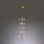 Серия подвесных светильников с кристаллами из улучшенного хрусталя К9 на общей вертикальной стойке GLORIOLE ONE A L16 от ImperiumLoft