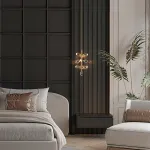 Серия подвесных светильников с кристаллами из улучшенного хрусталя К9 на общей вертикальной стойке GLORIOLE ONE A L10 от ImperiumLoft