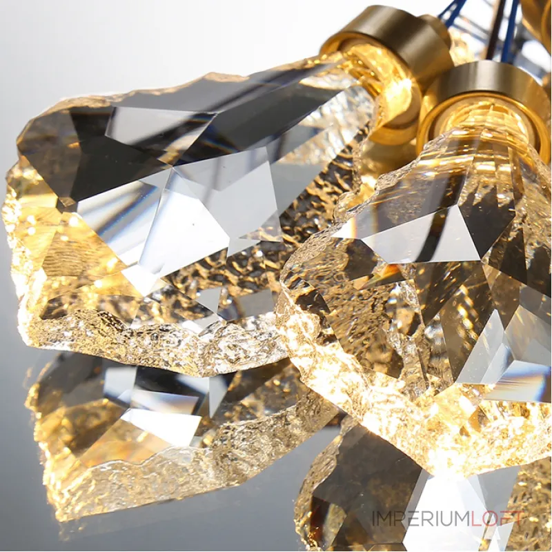 Серия люстр с линейным корпусом и спиральным расположением светодиодных источников света в виде хрустальных кристаллов GLORIOLE TWIRL LINE L150 от ImperiumLoft