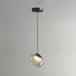 Серия светильников с мраморным рассеивателем внутри стеклянного плафона на ассиметричном подвесе DORIAN ONE L1 от ImperiumLoft