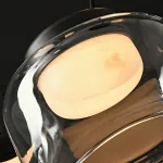 Серия светильников с мраморным рассеивателем внутри стеклянного плафона на ассиметричном подвесе DORIAN ONE L25 от ImperiumLoft