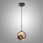 Серия подвесных светильников с шарообразным плафоном из натурального мрамора с фактурой Bulgary Stone и Молочного Нефрита BONN NEPHRITE Bulgary Stone от ImperiumLoft