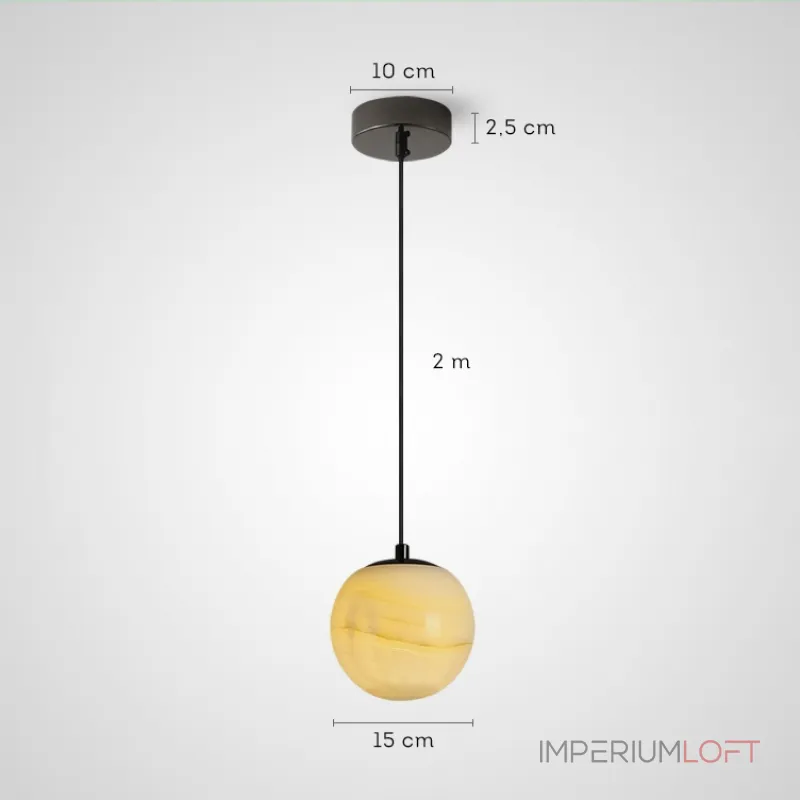 Серия подвесных светильников с шарообразным плафоном из натурального мрамора с фактурой Bulgary Stone и Молочного Нефрита BONN NEPHRITE Milk jade от ImperiumLoft