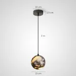 Серия подвесных светильников с шарообразным плафоном из натурального мрамора с фактурой Bulgary Stone и Молочного Нефрита BONN NEPHRITE Bulgary Stone от ImperiumLoft