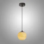 Серия подвесных светильников с шарообразным плафоном из натурального мрамора с фактурой Bulgary Stone и Молочного Нефрита BONN NEPHRITE Milk jade от ImperiumLoft