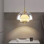 Серия подвесных светильников со стеклянным куполом и шарообразным плафоном из натурального мрамора с точечным источником света HENNEKE MARBLE Natural Marble от ImperiumLoft