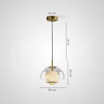 Серия подвесных светильников со стеклянным куполом и шарообразным плафоном из натурального мрамора с точечным источником света HENNEKE MARBLE Cloud Marble от ImperiumLoft