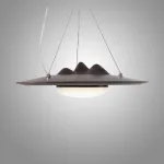 Серия светодиодных подвесных светильников с «холмистым» рельефом на корпусе из высококачественной древесины VILLEM D30 Dark Brown от ImperiumLoft