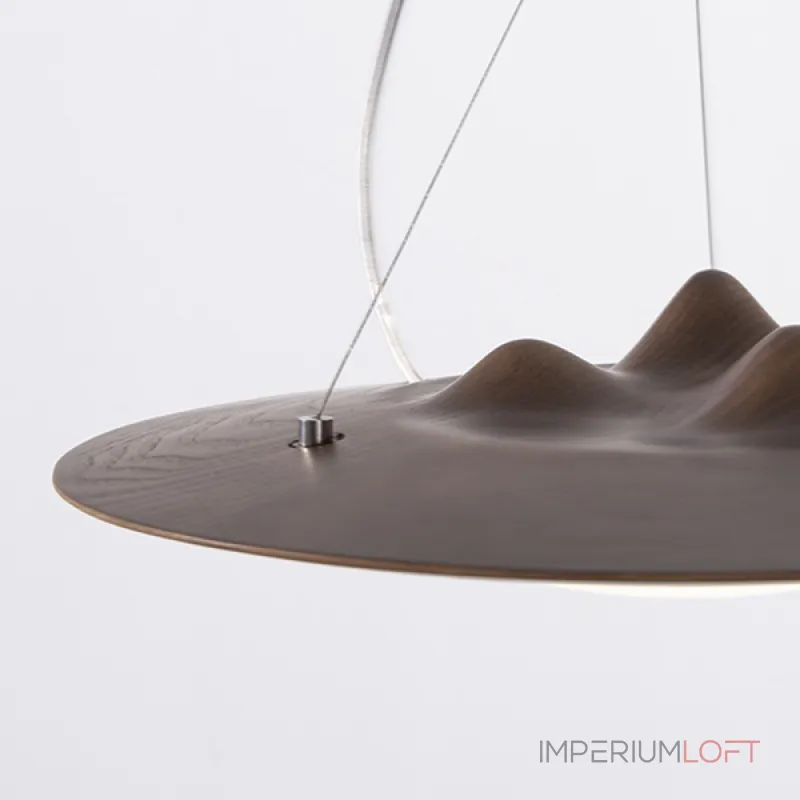 Серия светодиодных подвесных светильников с «холмистым» рельефом на корпусе из высококачественной древесины VILLEM D30 Dark Brown от ImperiumLoft