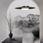 Серия светодиодных подвесных светильников с «холмистым» рельефом на корпусе из высококачественной древесины VILLEM D30 Dark Brown от ImperiumLoft