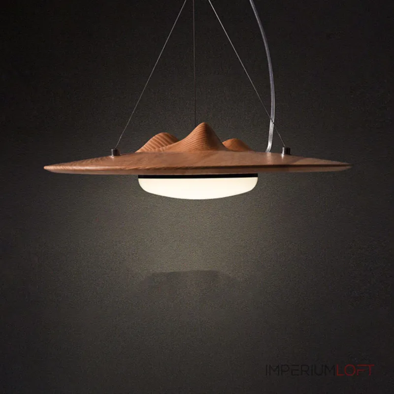 Серия светодиодных подвесных светильников с «холмистым» рельефом на корпусе из высококачественной древесины VILLEM D30 Dark Brown от ImperiumLoft