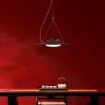 Серия светодиодных подвесных светильников с «холмистым» рельефом на корпусе из высококачественной древесины VILLEM D30 Dark Brown от ImperiumLoft