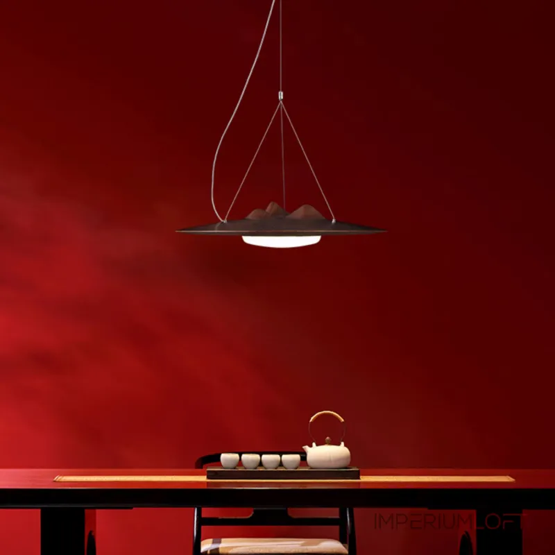 Серия светодиодных подвесных светильников с «холмистым» рельефом на корпусе из высококачественной древесины VILLEM D30 Dark Brown от ImperiumLoft